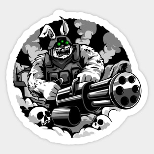 Scary Bunny Military Sticker